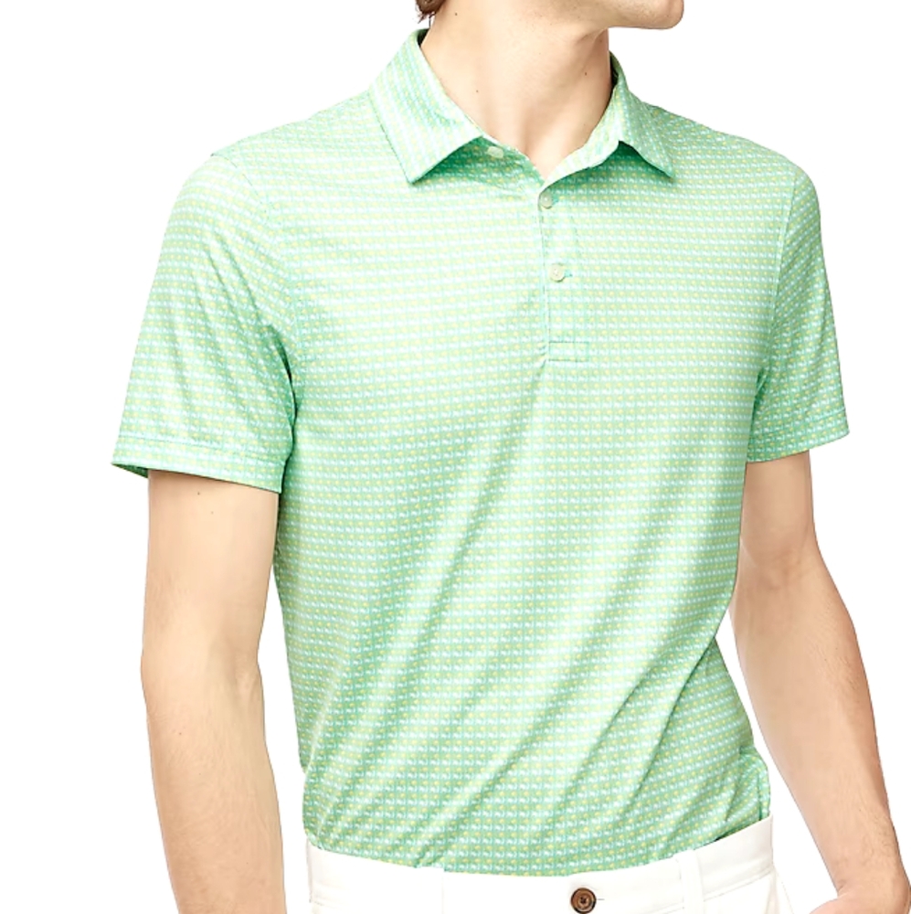J Crew Men's Printed Performance Polo Shirt Size Medium NEW